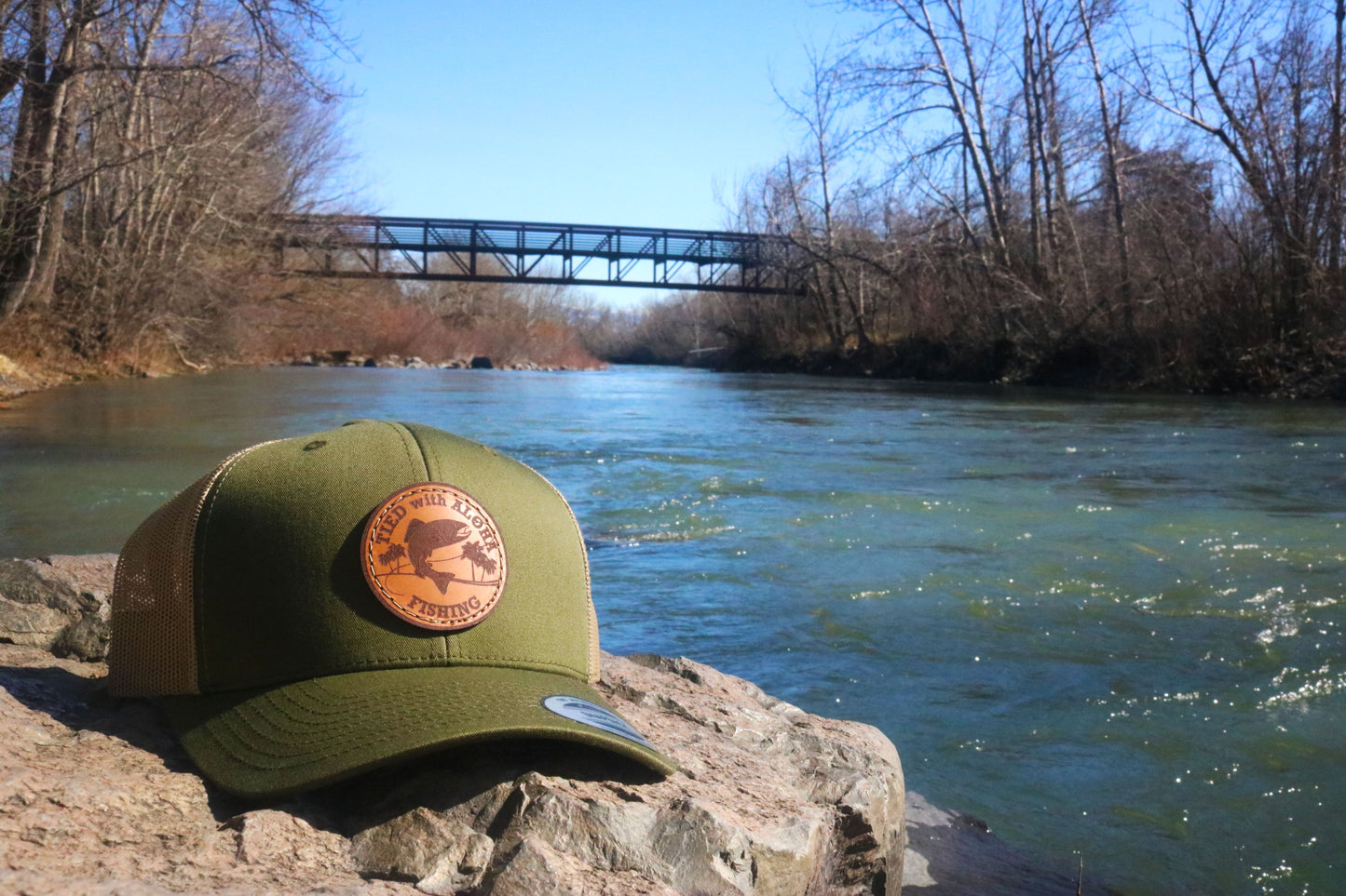 Tied with Aloha Leather Patch Trucker Hats