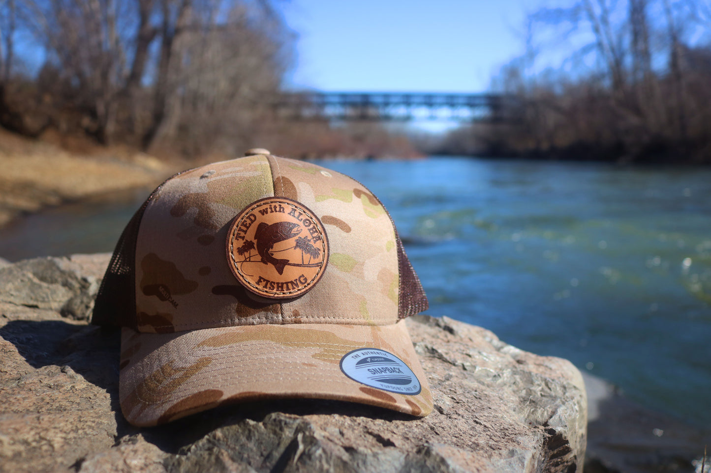 Tied with Aloha Leather Patch Trucker Hats