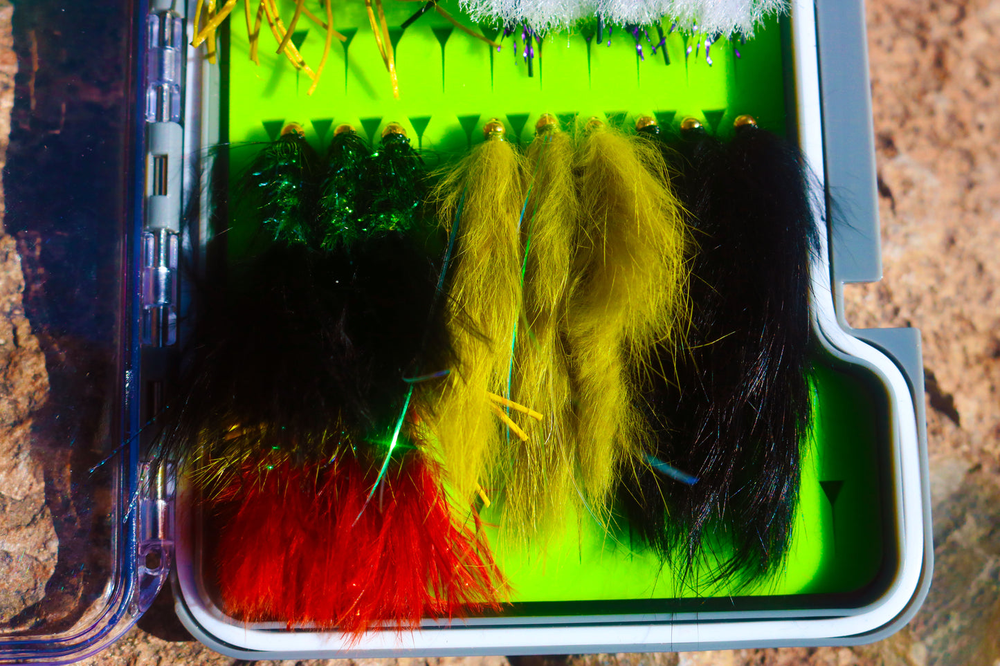 60 Summer Flies and Silicone Fly box