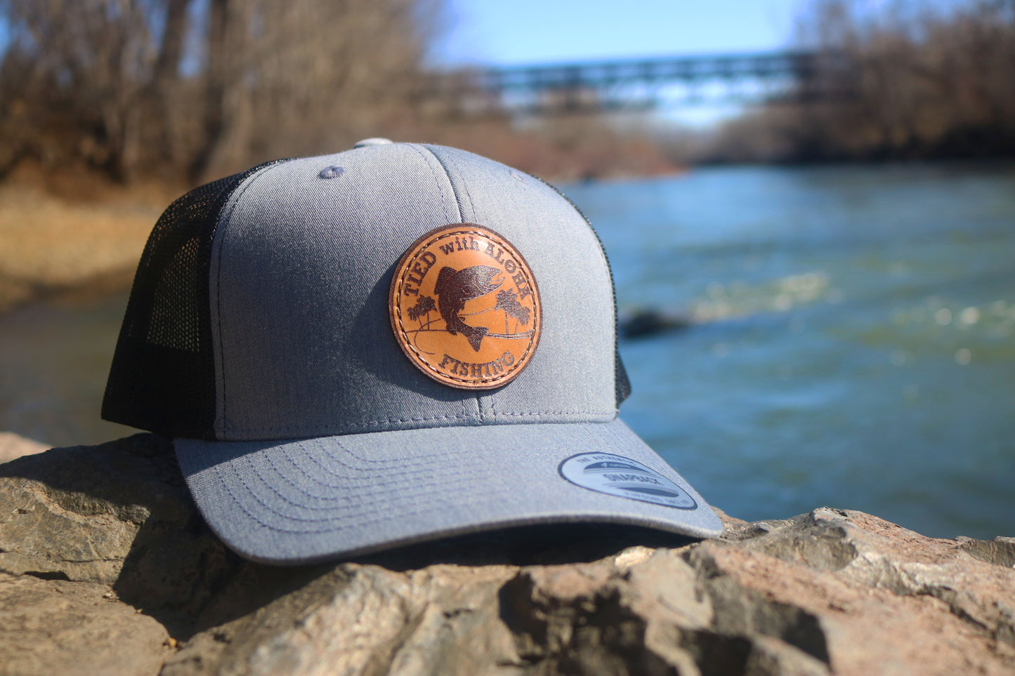 Tied with Aloha Leather Patch Trucker Hats