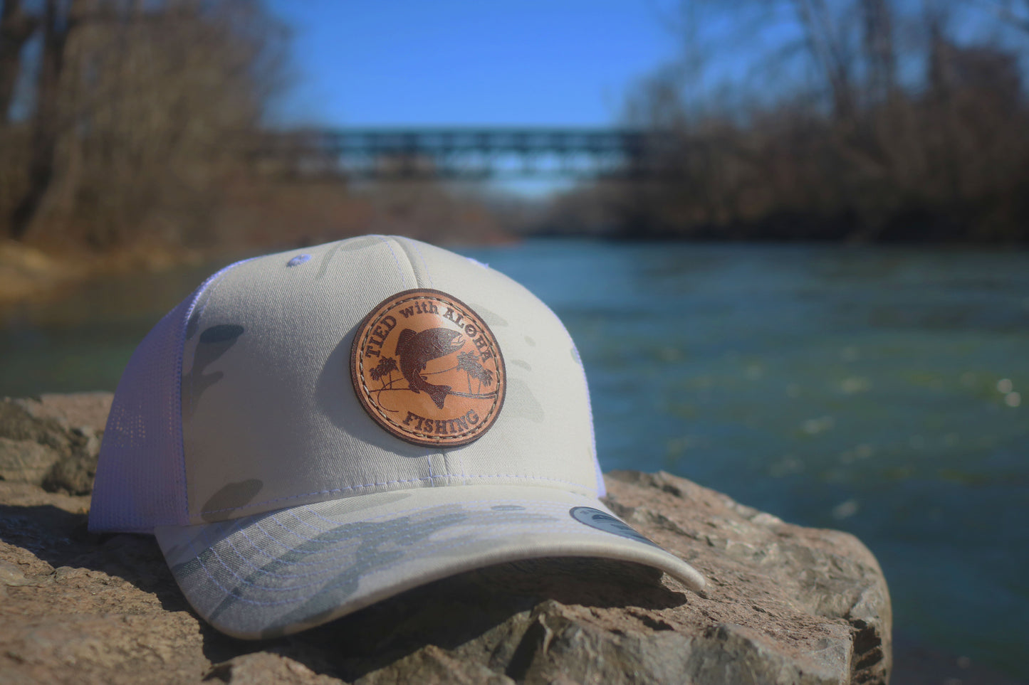 Tied with Aloha Leather Patch Trucker Hats